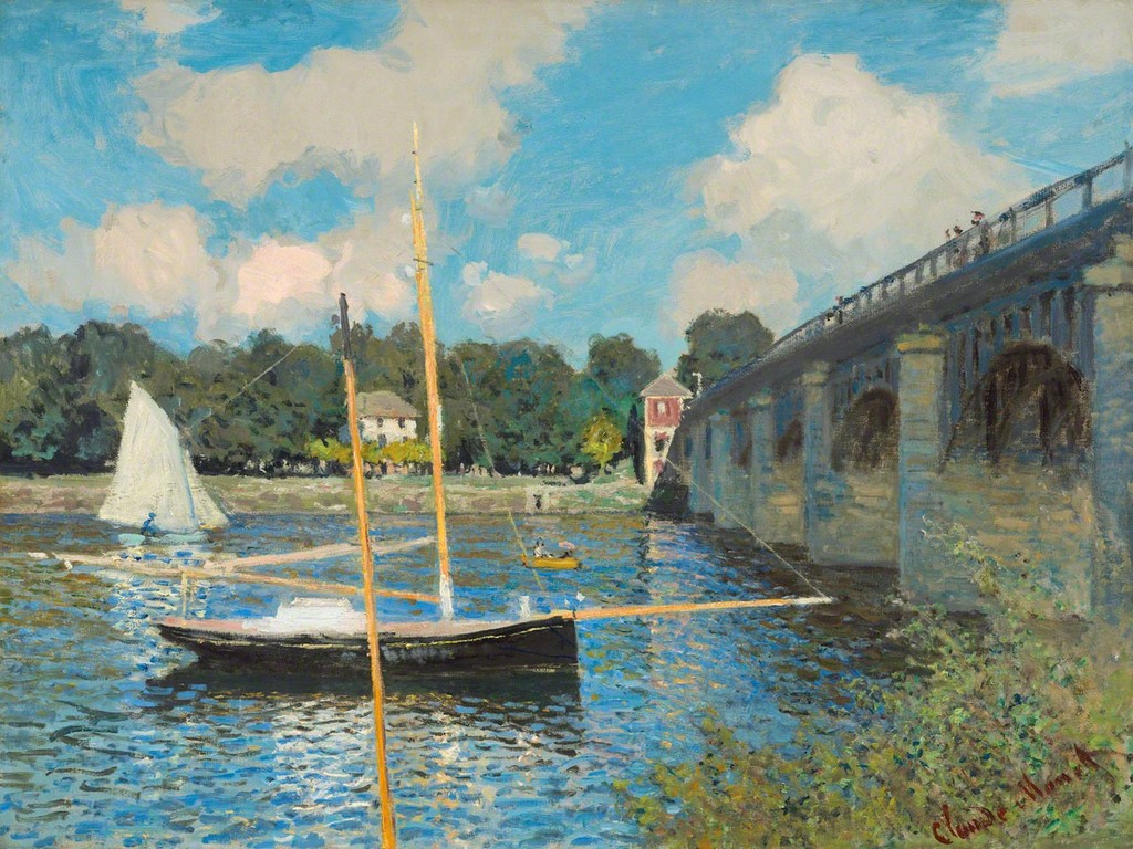 Wee Blue Coo Grußkarte – Claude Monet 'Die Brücke Bei Argenteuil', 12,5x17,5 Cm