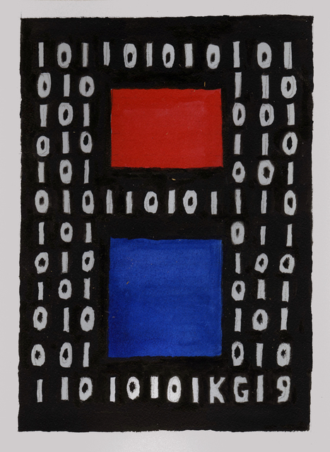 Ken Grimes, ‘Untitled (Binary Code)’, 2019, Drawing, Collage or other Work on Paper, Ink on paper, Ricco/Maresca Gallery