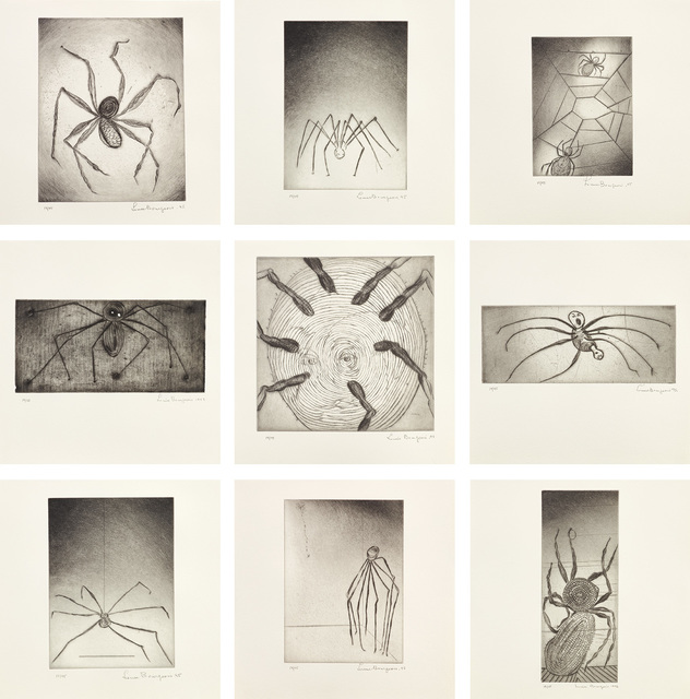 Louise Bourgeois, ‘Ode à Ma Mère (Ode to My Mother) (MoMA 4b-12b)’, 1995, Print, The complete set of nine drypoints, eight with selective wiping, one with monoprinting and embossing, on Dieu Donné paper, with full margins., Phillips