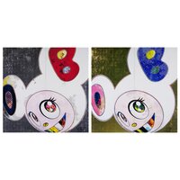 Takashi Murakami - DOB in Pure White Robe (Navy & Vermilion); and DOB in Pure White Robe (Pink & Blue)