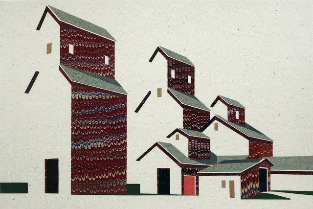 William Steiger, ‘Wheat Pool (Thackeray)’, 2013, Drawing, Collage or other Work on Paper, Collage of vintage paper, canvas and gouache, KOKI ARTS