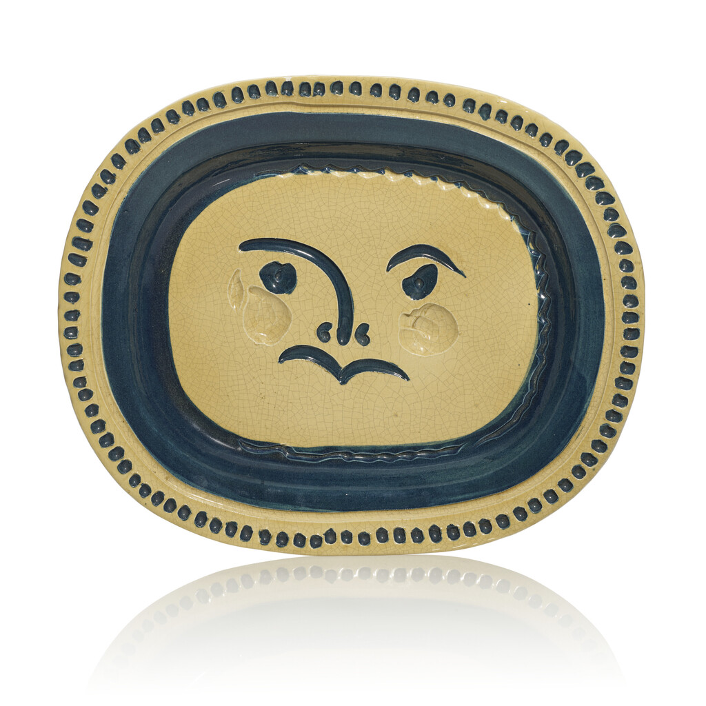 Pablo Picasso - Visage gravé, fond grège (A.R. 29)