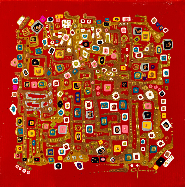 Gladys Colmenares, ‘Pensando en rojo’, 2006, Painting, Oil & acrylic on canvas, SmART Coast Gallery