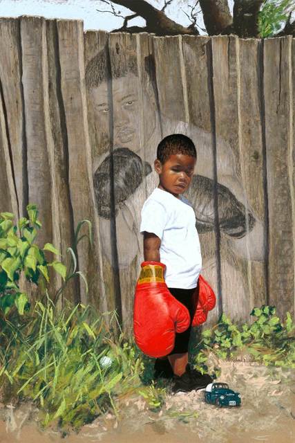 Richard Wilson Jr., ‘In His Shadow - Joe Louis’, ca. 2016, Painting, Pastel, Gugsa Black Arts Collective