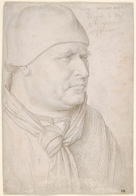 Jean Fouquet, ‘Portrait of an Ecclesiastic’, ca. 1461, Drawing, Collage or other Work on Paper, Metalpoint, black chalk on white prepared paper, The Metropolitan Museum of Art