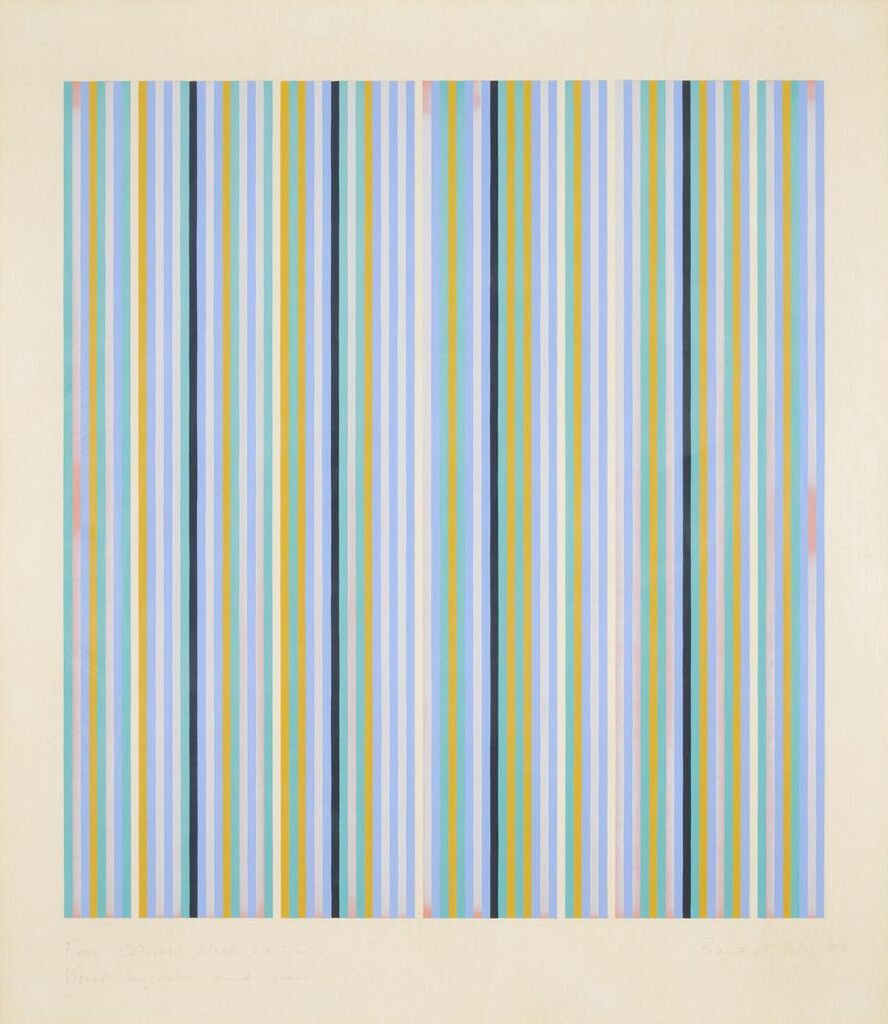 Bridget Riley - Four Colours, black + white, Visual magenta and green