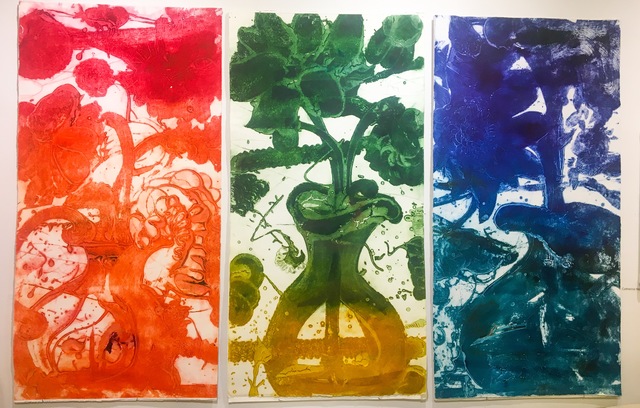 Catherine Howe, ‘Carborundum Monoprint Triptych’, 2016, Print, Carborundum, acrylic, ink monoprint on paper, Cross Contemporary Partners