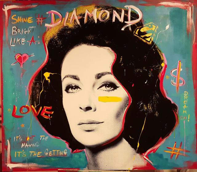 SN, ‘Shine bright like a diamond’, 2017, Painting, Original mixed media painting and spray on canvas, Eden Fine Art