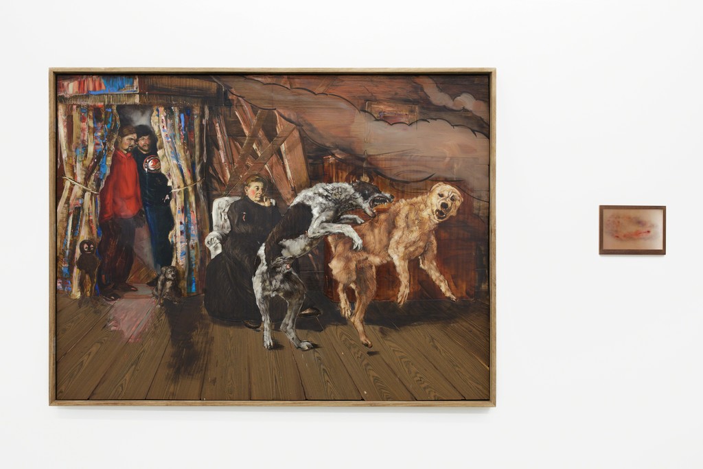 Sebastian Neeb, Smoke is drawing in, 2011, Oil and veneer on board, frame | framed inkjet print on Baryt paper 156 x 206 x 7 cm (Small Photograph: 24 x 32 x 2 cm) Sebastian Neeb, Smoke is drawing in, 2011, Oil and veneer on board, frame | framed inkjet print on Baryt paper 156 x 206 x 7 cm (Small Photograph: 24 x 32 x 2 cm)