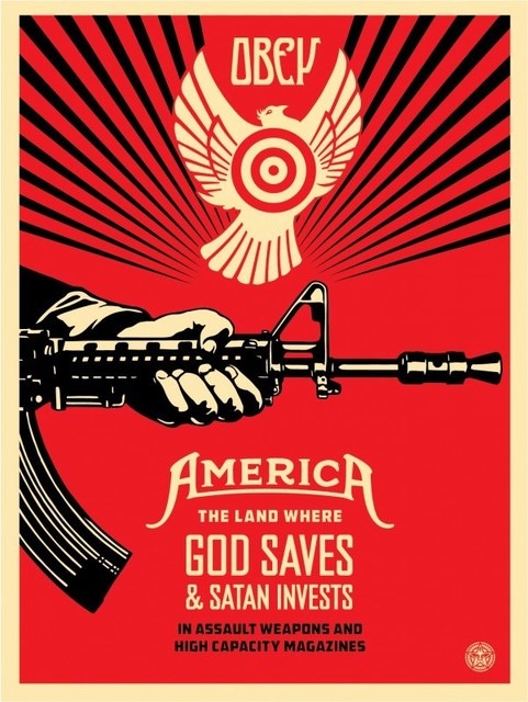 Shepard Fairey, ‘God Saves & Satan Invests’, 2019, AYNAC Gallery