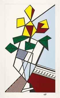 Roy Lichtenstein - Collage for Cubist Flowers Collage for Untitled Christmas Card for Beyeler