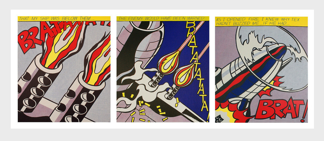 Roy Lichtenstein, ‘Roy Lichtenstein As I Opened Fire set of 3 lithographic posters’, ca. 2000, Lot 180