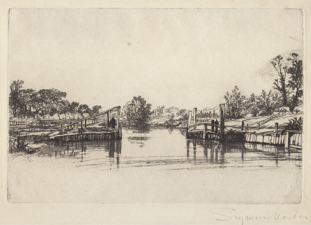 Francis Seymour Haden, ‘Egham lock’, 1859, Hans den Hollander Prints