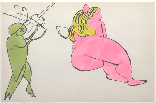 Andy Warhol, ‘ In The Bottom of my Garden (103A)’, ca. 1956, Print, Lithograph with watercolor, Hamilton-Selway Fine Art
