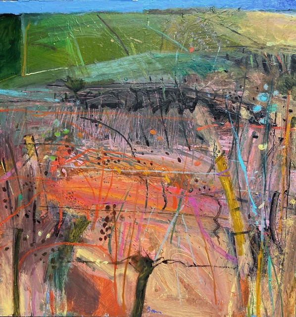 John Brown, ‘Autumn Fields - Moire ’, ca. 2018, Painting, Acrylic, Tatha Gallery