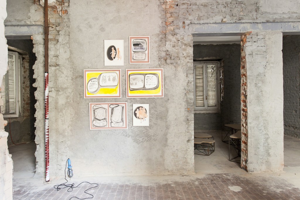 Adelita Husni-Bey, The Classroom, solo exhibition, 2016, ex-Montessori school, Milan installation view, ph. Giovanna Silva Adelita Husni-Bey, The Classroom, solo exhibition, 2016, ex-Montessori school, Milan installation view, ph. Giovanna Silva