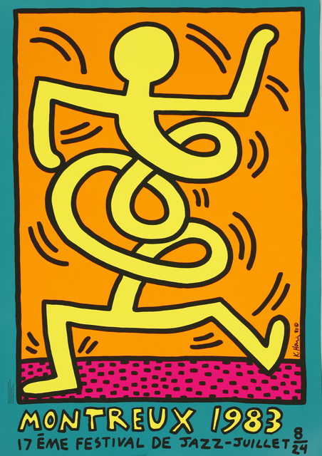 Keith Haring, ‘Montreux Jazz Festival Poster, Pink, Yellow And Green’, 1983, Sworders