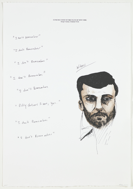 Alix Lambert, ‘Witness (Courtroom Print #1)’, 2016, World House Editions
