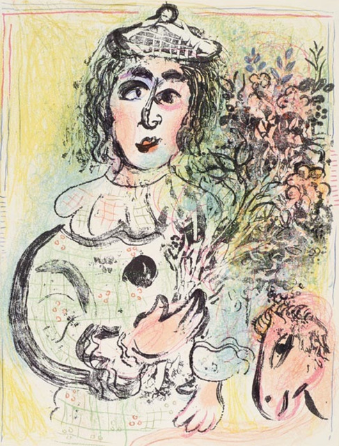 Marc Chagall, ‘The Clown with Flowers’, 1963, Print, Lithograph printed in colors on wove paper., Galerie d'Orsay