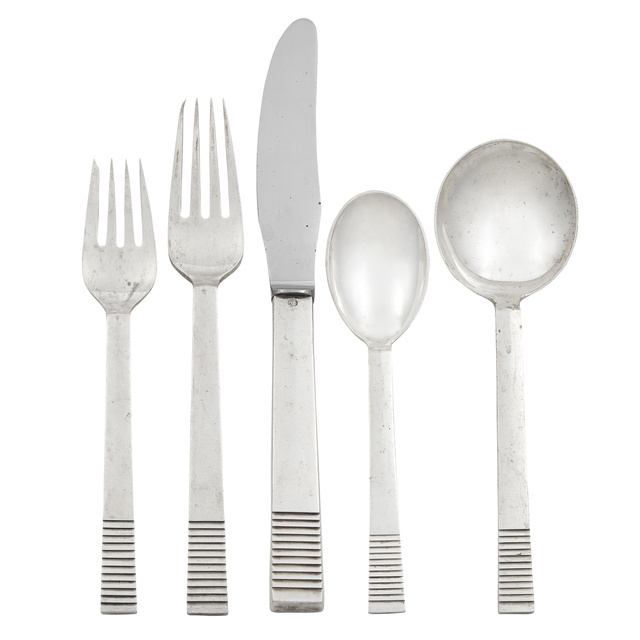 ‘Georg Jensen Sterling Silver Parallel Pattern Partial Flatware Service’, Design/Decorative Art, Doyle