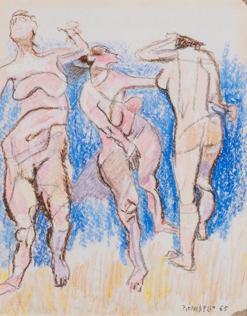 Fausto Pirandello, ‘Bathers’, 1965, Drawing, Collage or other Work on Paper, Coloured pastels on paper, Finarte