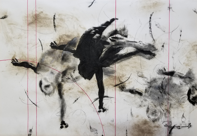 Riaan van Zyl, ‘Fluid III’, 2019, Painting, Old car oil, anthracite, oil, charcoal, chalk and pastel on canvas, ARTsouthAFRICA