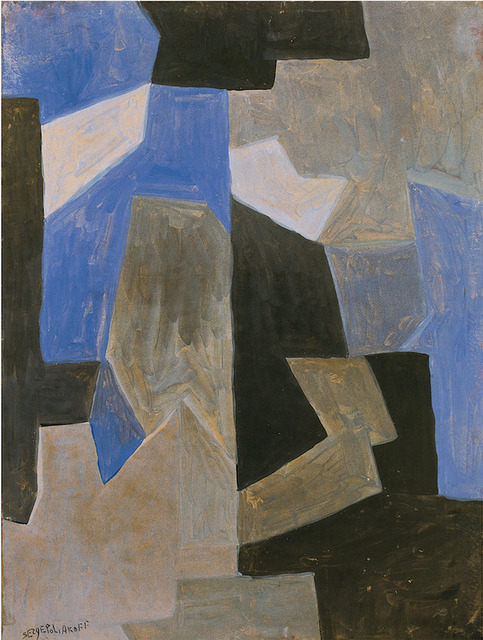 Serge Poliakoff, ‘ Composition abstraite’, 1957, Painting, Tempera on canvassed paper, Lorenzelli arte