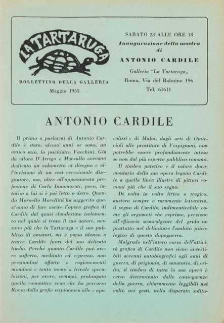 Antonio Cardile, ‘Bollettino’, Finarte