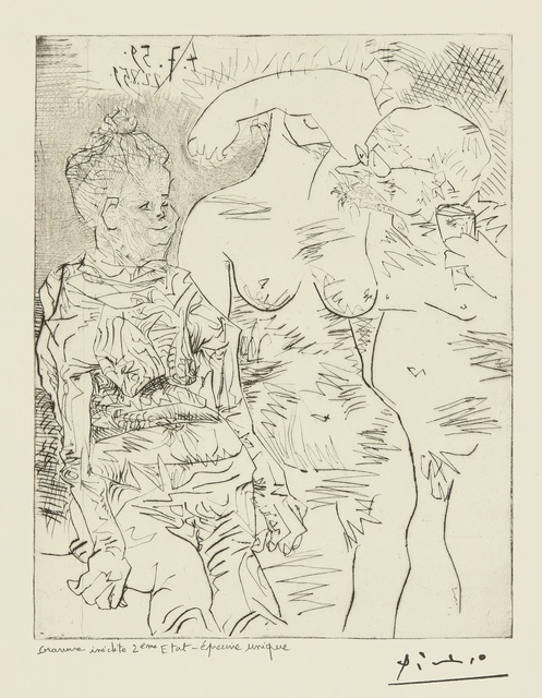 Pablo Picasso, ‘Sabartés avec deux femmes: eight states (Ba. 1060)’, 1959-60, Print, Eight drypoint, etching and engravings, Sotheby's