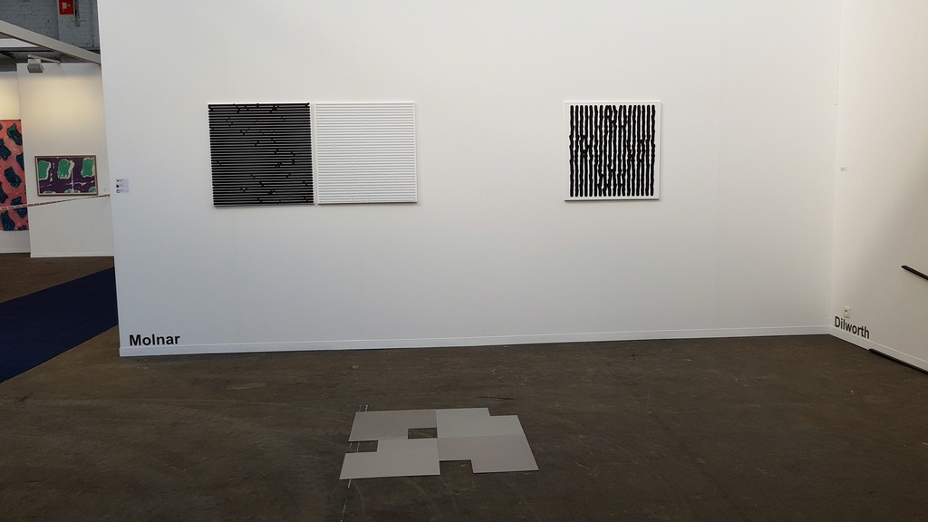 Vera Molnar + Norman Dilworth + François Morellet - Art Brussels April 2018 - Oniris Gallery booth Vera Molnar + Norman Dilworth + François Morellet - Art Brussels April 2018 - Oniris Gallery booth
