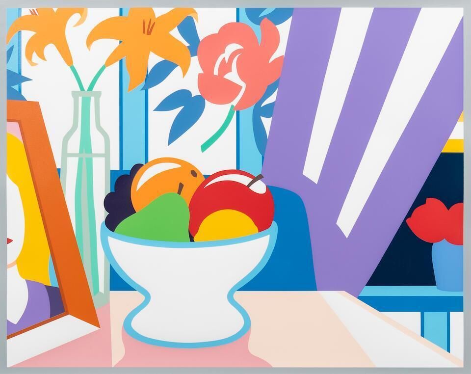 Tom Wesselman - Still Life with Lilies and Mixed Fruit