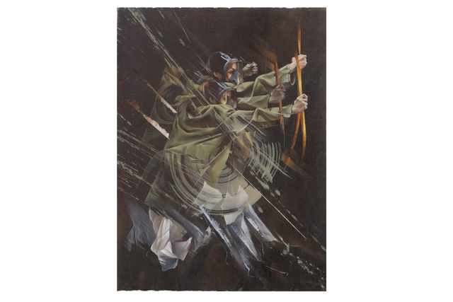 Aaron Li-Hill, ‘Targetting Sequence (The Hunter)’, 2019, Painting, Acrylic and oil arches oil paper 300gsm, Chiswick Auctions