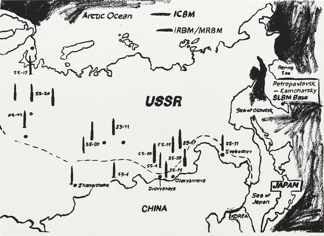 Andy Warhol, ‘Map of Eastern U.S.S.R. Missile Bases (Positive)’, 1985-1986, Phillips