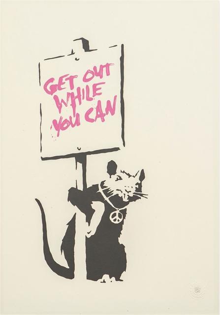 Banksy, ‘Get Out While You Can (Pink) - Unsigned’, 2004, Hang-Up Gallery