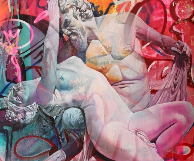PichiAvo, ‘Satyr and Bacchante’, 2018, NextStreet Gallery