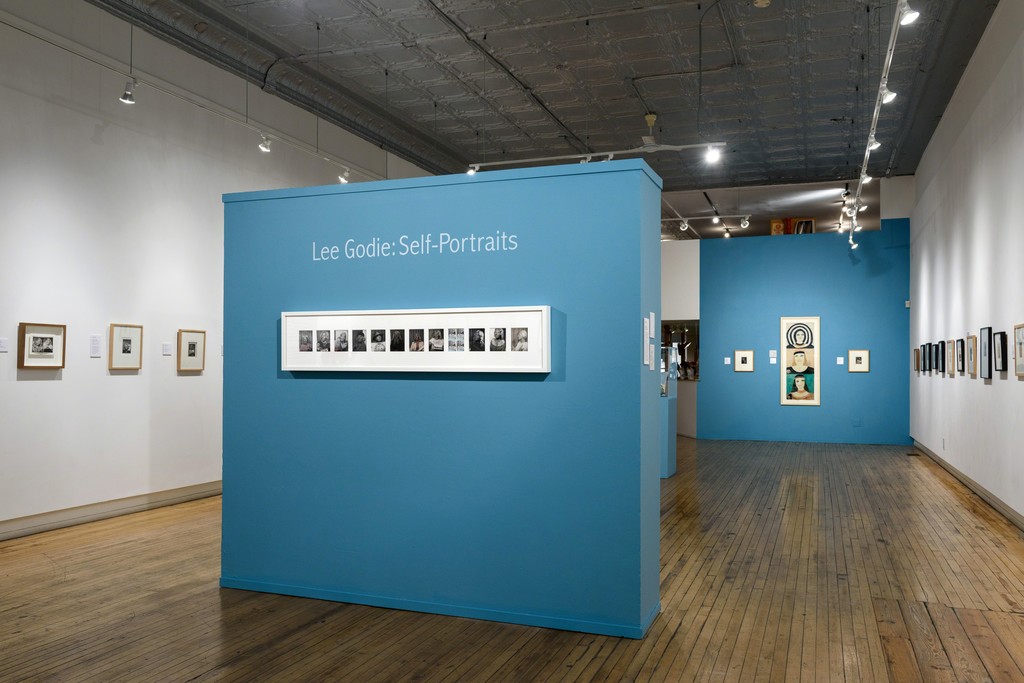 Installation view of "Lee Godie: Self-Portraits" at Intuit, Chicago (2016). Photo credit: Cheri Eisenberg Installation view of "Lee Godie: Self-Portraits" at Intuit, Chicago (2016). Photo credit: Cheri Eisenberg