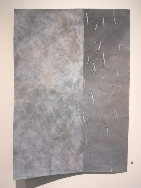 Grace Bakst Wapner, ‘Painted Panel Embroidered Panel ’, 2019, Textile Arts, Mixed Media, Carter Burden Gallery