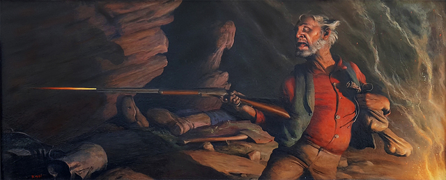 Robert Riggs, ‘Prospector firing Rifle ( Happiness is a Warm Gun ) ’, ca. 1940, Robert Funk Fine Art