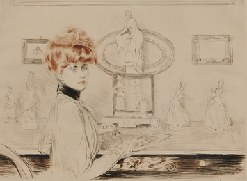 Madame Helleu écrivant à sa table - les tanagras