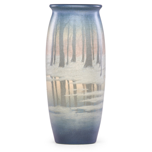 Edward T. Hurley, ‘Winter Scenic Vellum vase, Cincinnati, OH’, 1911, Rago/Wright