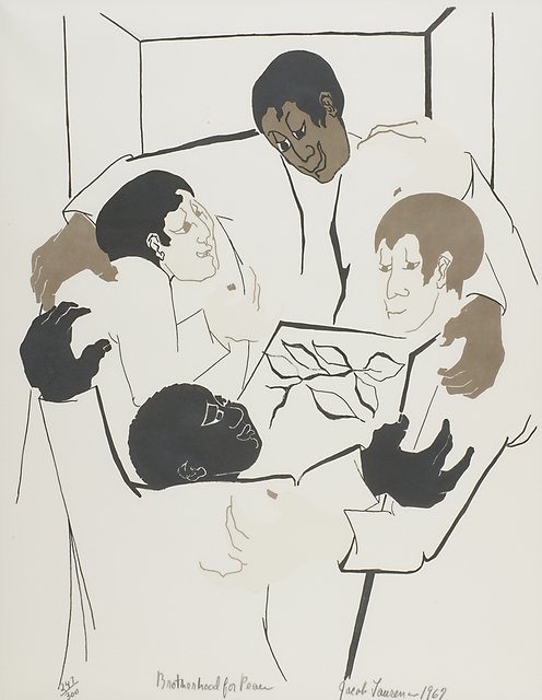 Jacob Lawrence, ‘Brotherhood for Peace’, 1967, Print, Lithograph in colors, Rago/Wright