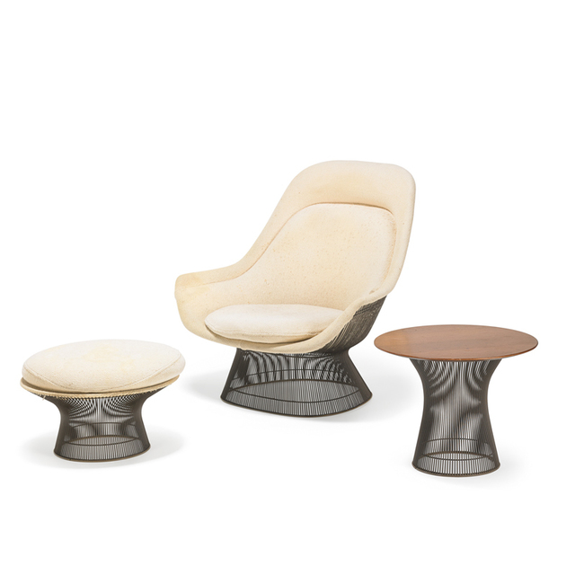 Warren Platner, ‘Lounge chair with ottoman and table, New York’, Rago/Wright