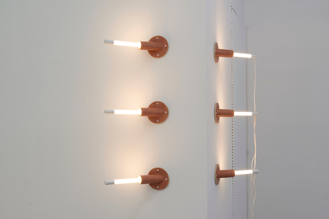 Dana Hemenway, ‘Untitled (Wall Weave)’, 2019, Installation, Ceramics, LED lights, extension cords, Eleanor Harwood Gallery