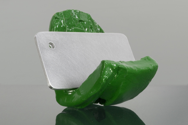Nicolas Lobo, ‘Brutal Workout 1 (holder for smart phone dummy)’, 2016, Sculpture, Glazed ceramic, brushed aluminum, Cultured Magazine