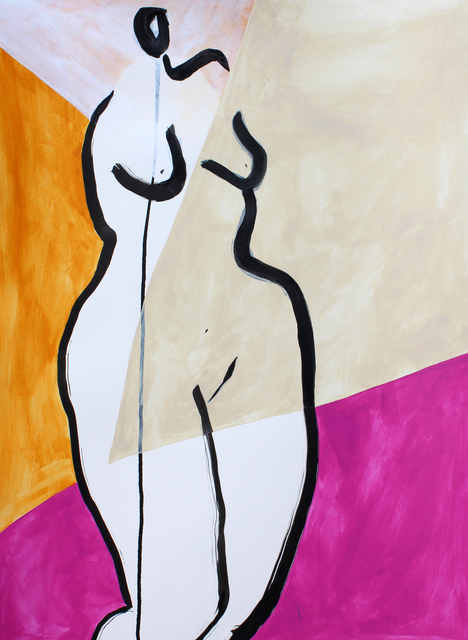 Laura Dargan, ‘Lady in Color 2’, 2019, Drawing, Collage or other Work on Paper, Acrylic and ink on paper, Miller Gallery Charleston