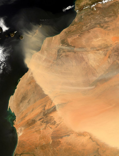Michael Benson, ‘Sandstorm in the Western Sahara, Aqua, March 3, 2004.’, 2012, Flowers