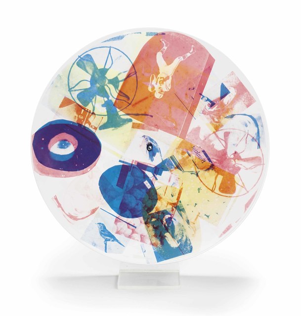 Robert Rauschenberg, ‘Passport’, 1967, Sculpture, Silkscreen on three rotating acrylic discs, Hamilton-Selway Fine Art