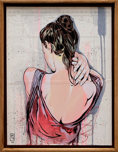 Jana & JS, ‘I'm My Only Friend’, 2019, Painting, Acrylic, ink, spray and stencil on vintage paper mounted on Forex, Hashimoto Contemporary