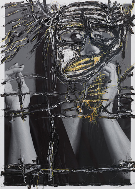 Hunter & Gatti, ‘IWMYAS, Rossy’, 2017, Photography, Wax, acrylic oil pastel on glicée print archival metallic paper., The Art Design Project