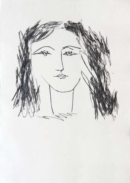 Pablo Picasso, ‘Head of a woman with dishevelled hair’, 1948, Print, Etching, Goldmark Gallery